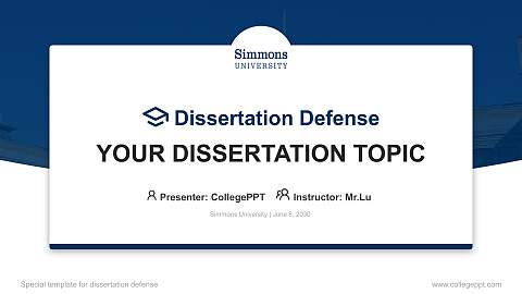 Simmons University Graduation Thesis Defense PPT Template