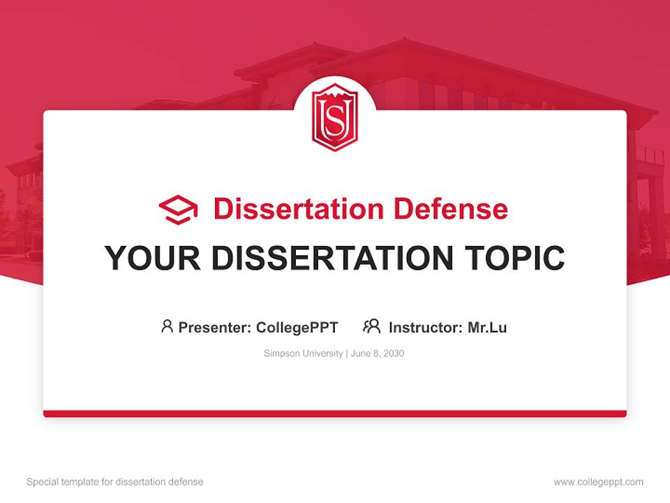 Simpson University Graduation Thesis Defense PPT Template4:3 ratio PPT effect preview image7