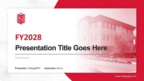Simpson University Academic Presentation/Research Findings Report PPT Template