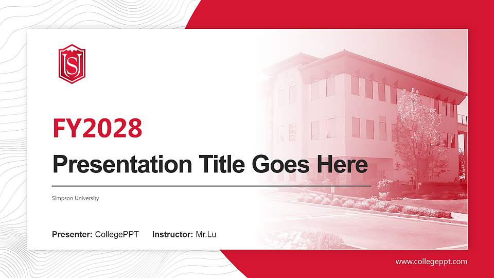 Simpson University Academic Presentation/Research Findings Report PPT Template16:9 ratio PPT effect preview image