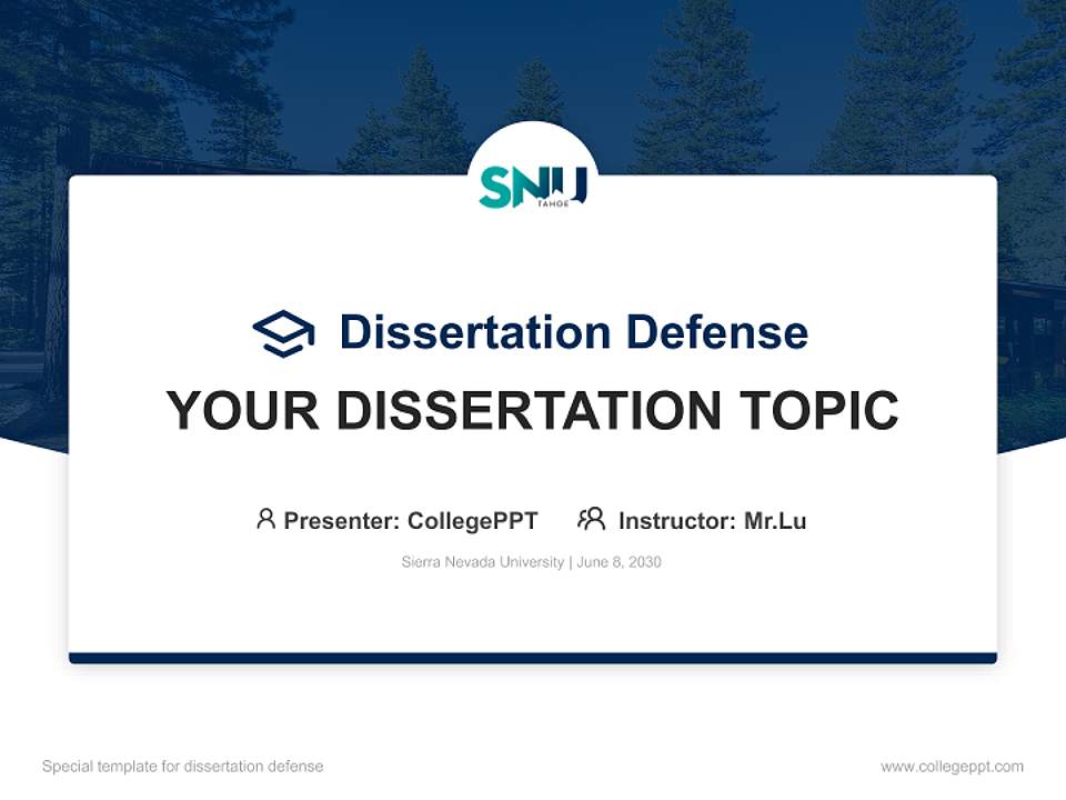 Sierra Nevada University Graduation Thesis Defense PPT Template4:3 ratio PPT effect preview image7