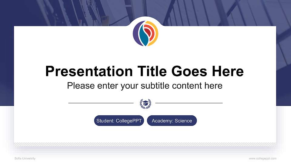 Sofia University National Scholarship Defense PPT Template16:9 ratio PPT effect preview image