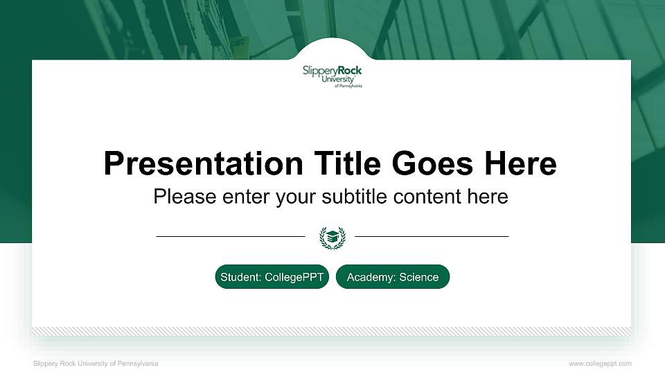 Slippery Rock University of Pennsylvania National Scholarship Defense PPT Template16:9 ratio PPT effect preview image