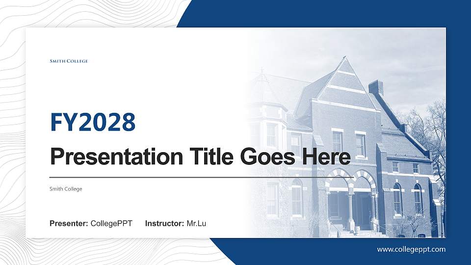 Smith College Academic Presentation/Research Findings Report PPT Template16:9 ratio PPT effect preview image