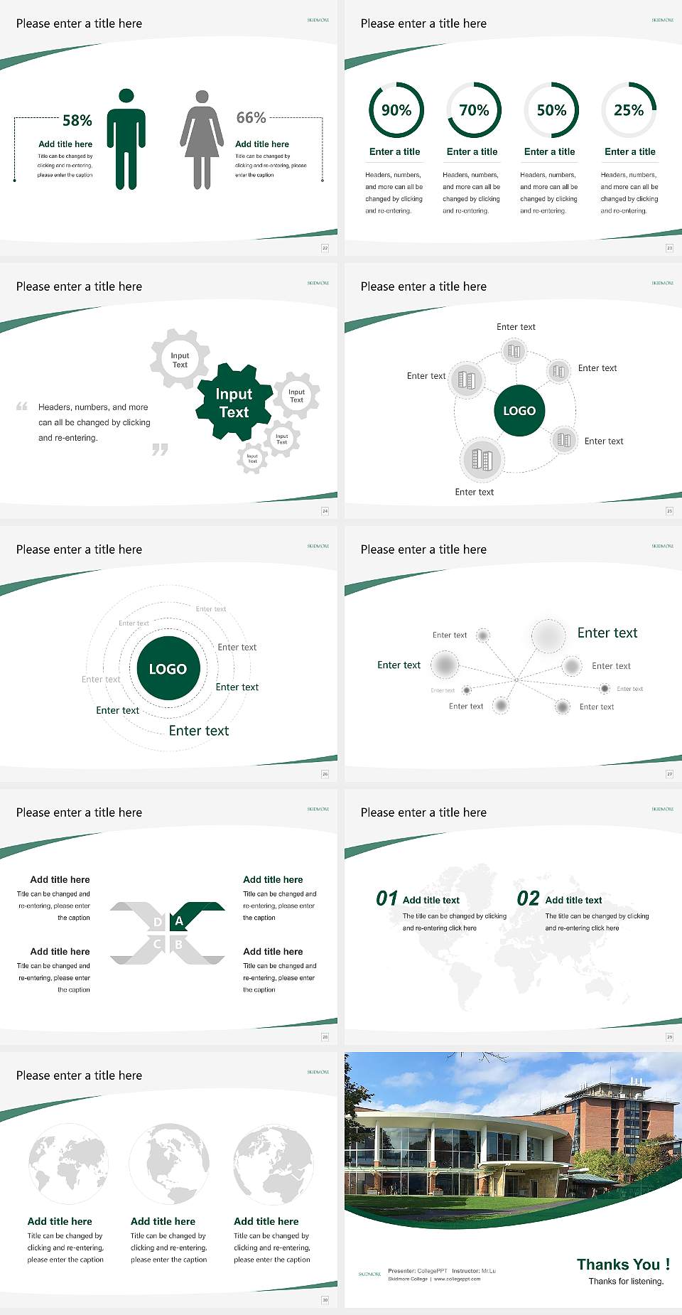 Skidmore College Course/Courseware Creation PPT Template4:3 ratio PPT effect preview image4