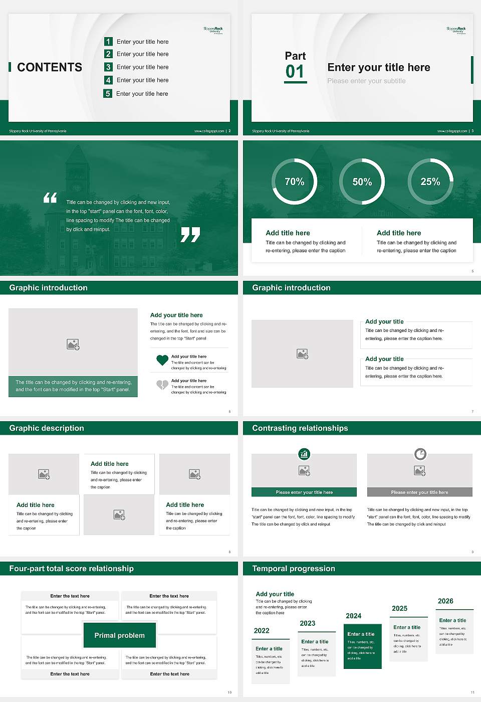 Slippery Rock University of Pennsylvania Thesis Proposal/Graduation Defense PPT Template16:9 ratio PPT effect preview image2