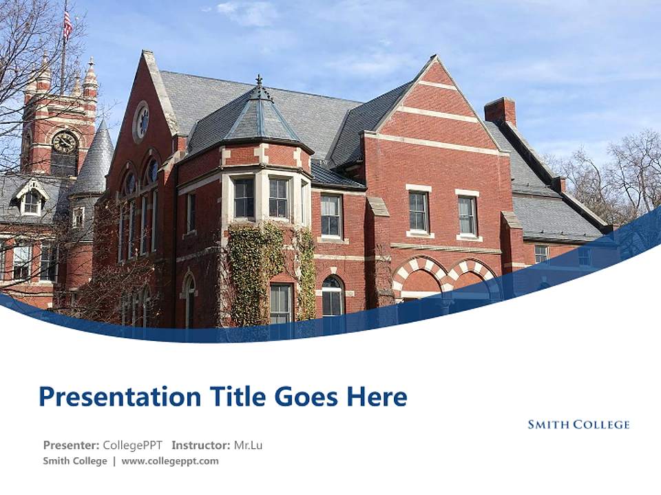 Smith College Course/Courseware Creation PPT Template4:3 ratio PPT effect preview image5