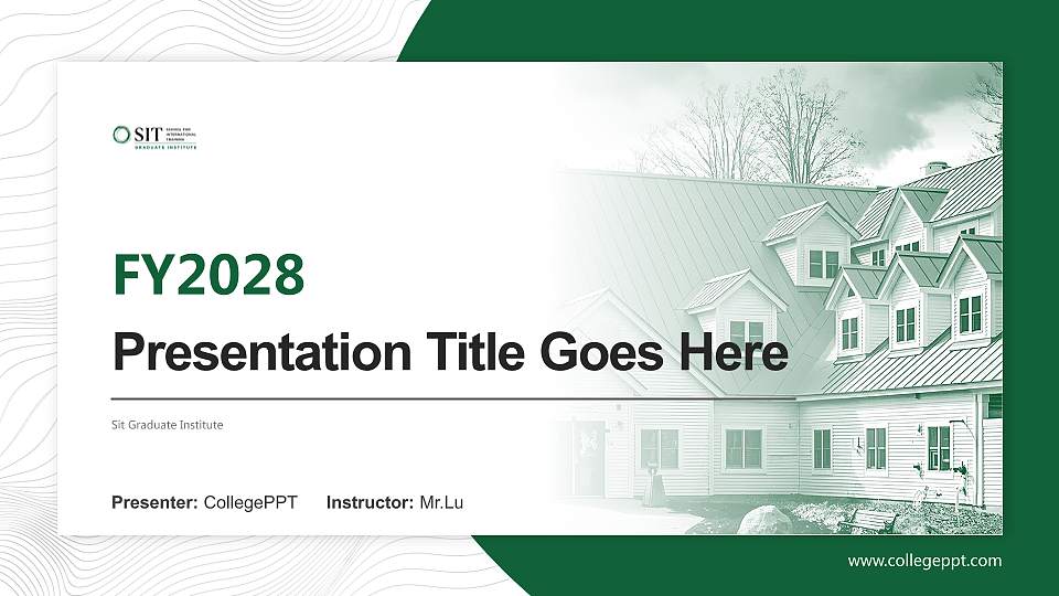 Sit Graduate Institute Academic Presentation/Research Findings Report PPT Template16:9 ratio PPT effect preview image1