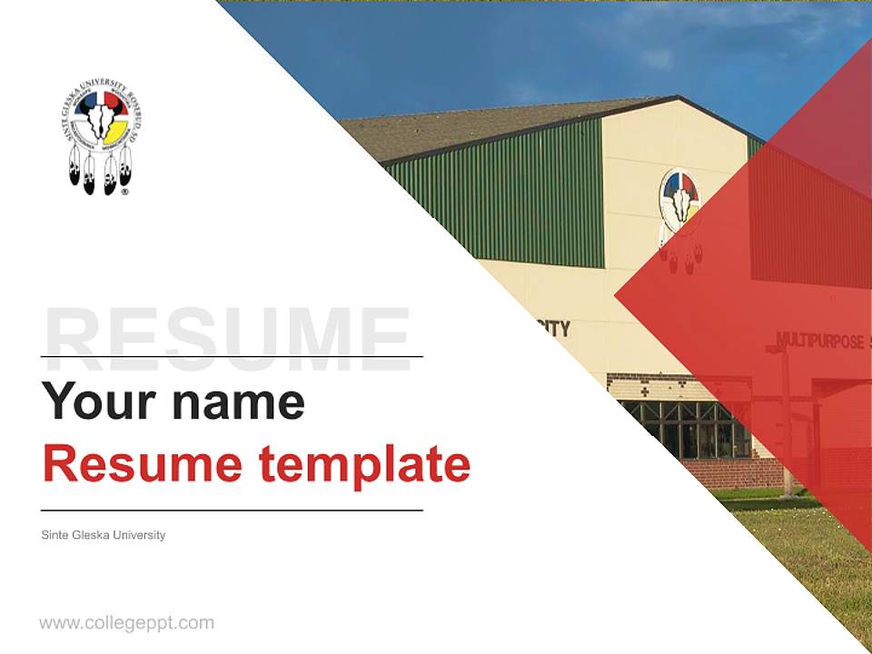 Sinte Gleska University Resume PPT Template4:3 ratio PPT effect preview image5