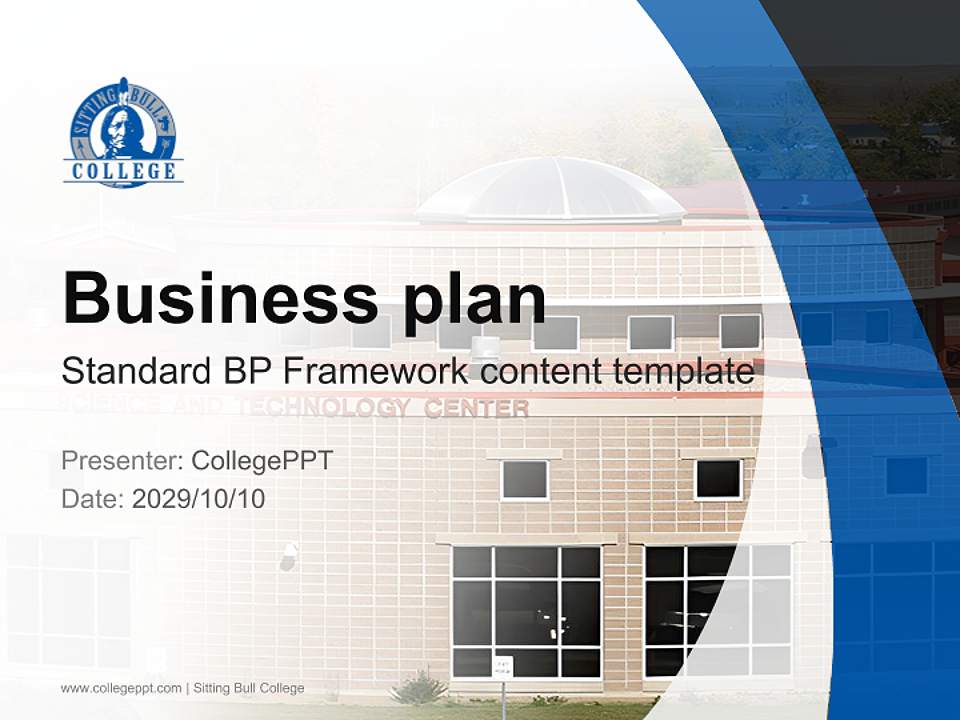 Sitting Bull College Competition/Entrepreneurship Contest PPT Template4:3 ratio PPT effect preview image9