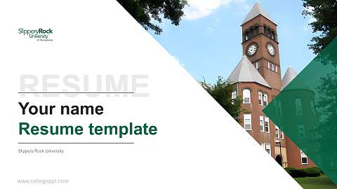 Slippery Rock University Resume PPT Template