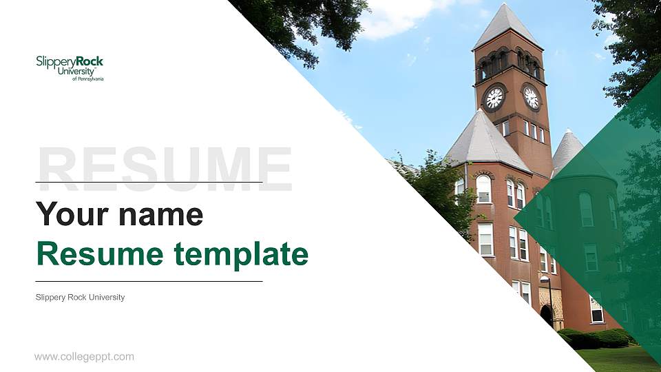 Slippery Rock University Resume PPT Template16:9 ratio PPT effect preview image
