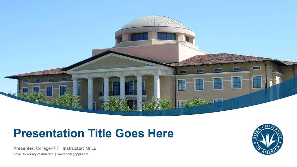 Soka University of America Course/Courseware Creation PPT Template16:9 ratio PPT effect preview image