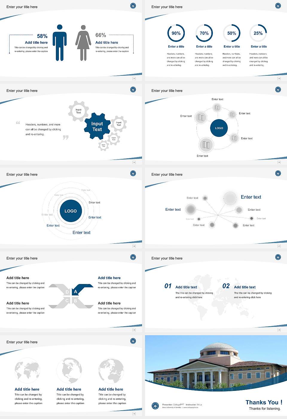Soka University of America Course/Courseware Creation PPT Template16:9 ratio PPT effect preview image4