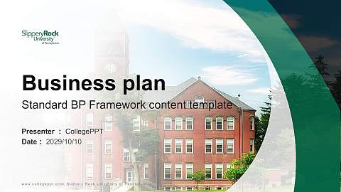 Slippery Rock University of Pennsylvania Competition/Entrepreneurship Contest PPT Template