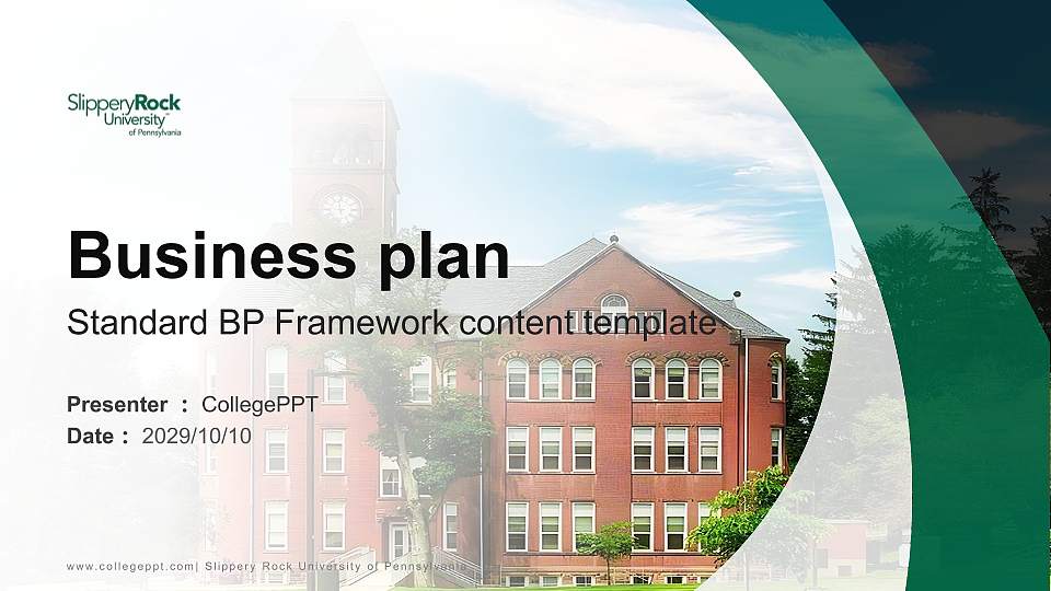 Slippery Rock University of Pennsylvania Competition/Entrepreneurship Contest PPT Template16:9 ratio PPT effect preview image