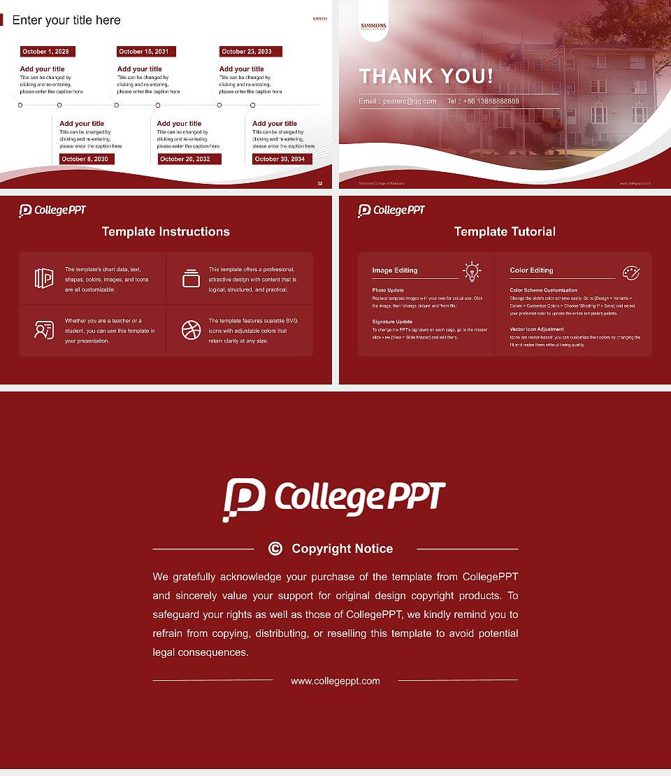 Simmons College of Kentucky Lecture Sharing and Networking Event PPT Template16:9 ratio PPT effect preview image4