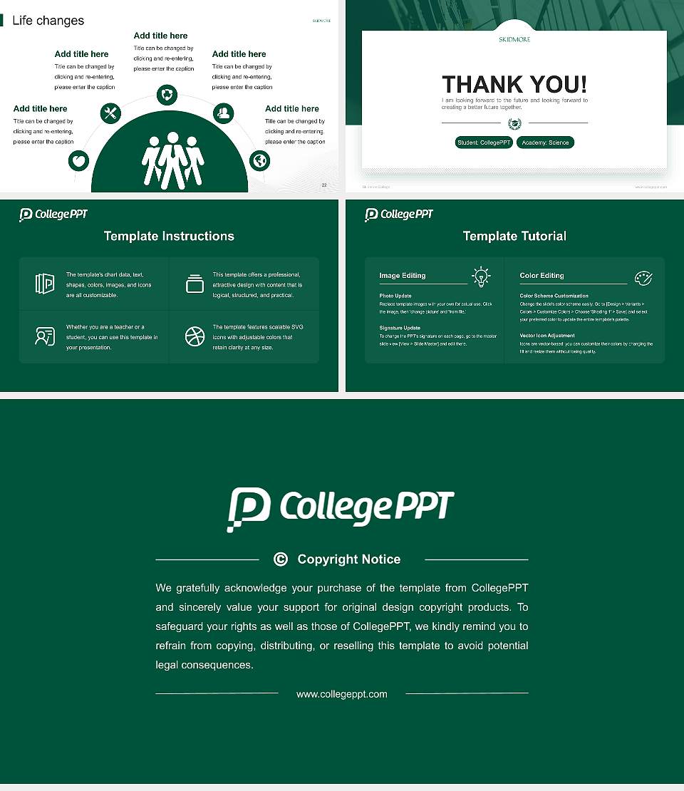 Skidmore College National Scholarship Defense PPT Template16:9 ratio PPT effect preview image4