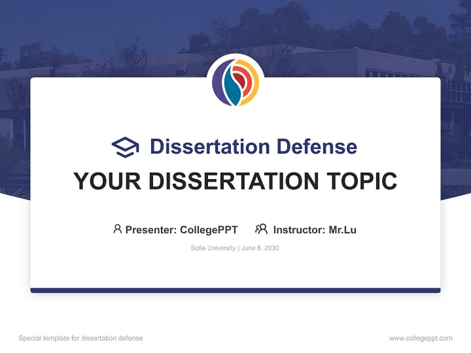 Sofia University Graduation Thesis Defense PPT Template4:3 ratio PPT effect preview image7
