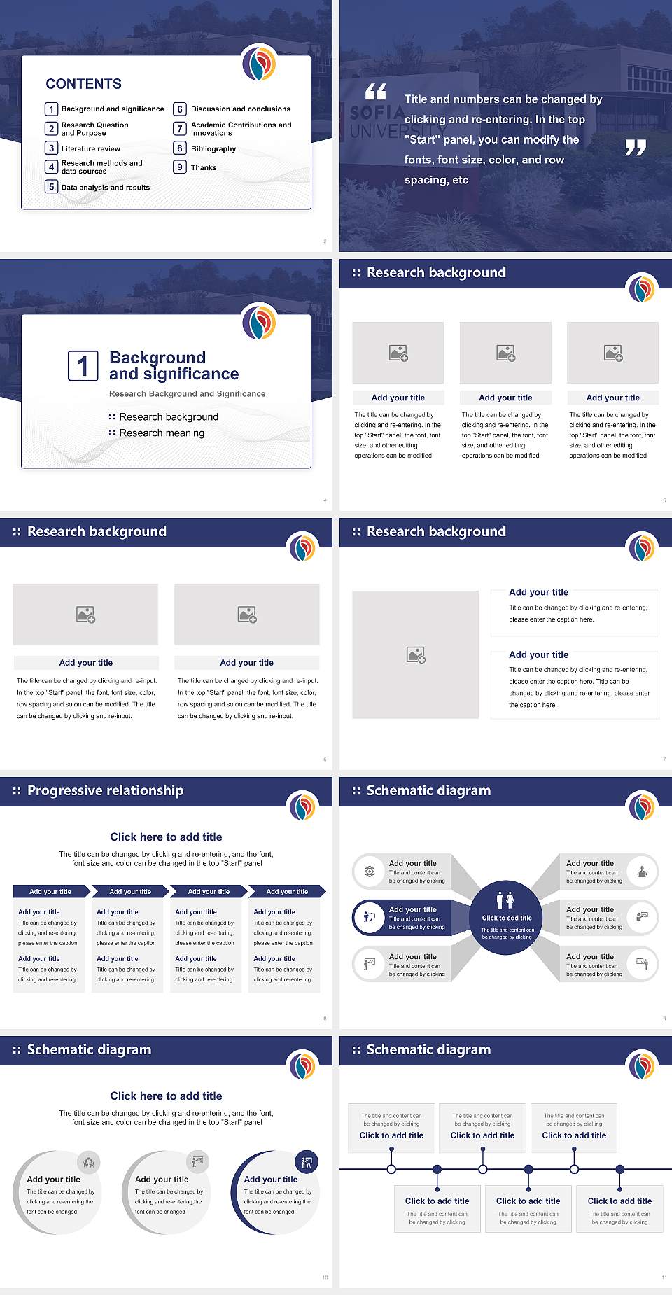 Sofia University Graduation Thesis Defense PPT Template4:3 ratio PPT effect preview image2