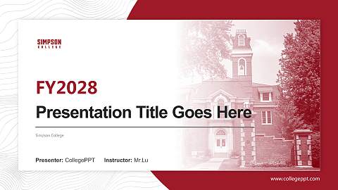 Simpson College Academic Presentation/Research Findings Report PPT Template
