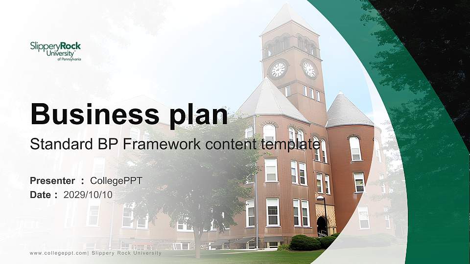Slippery Rock University Competition/Entrepreneurship Contest PPT Template16:9 ratio PPT effect preview image