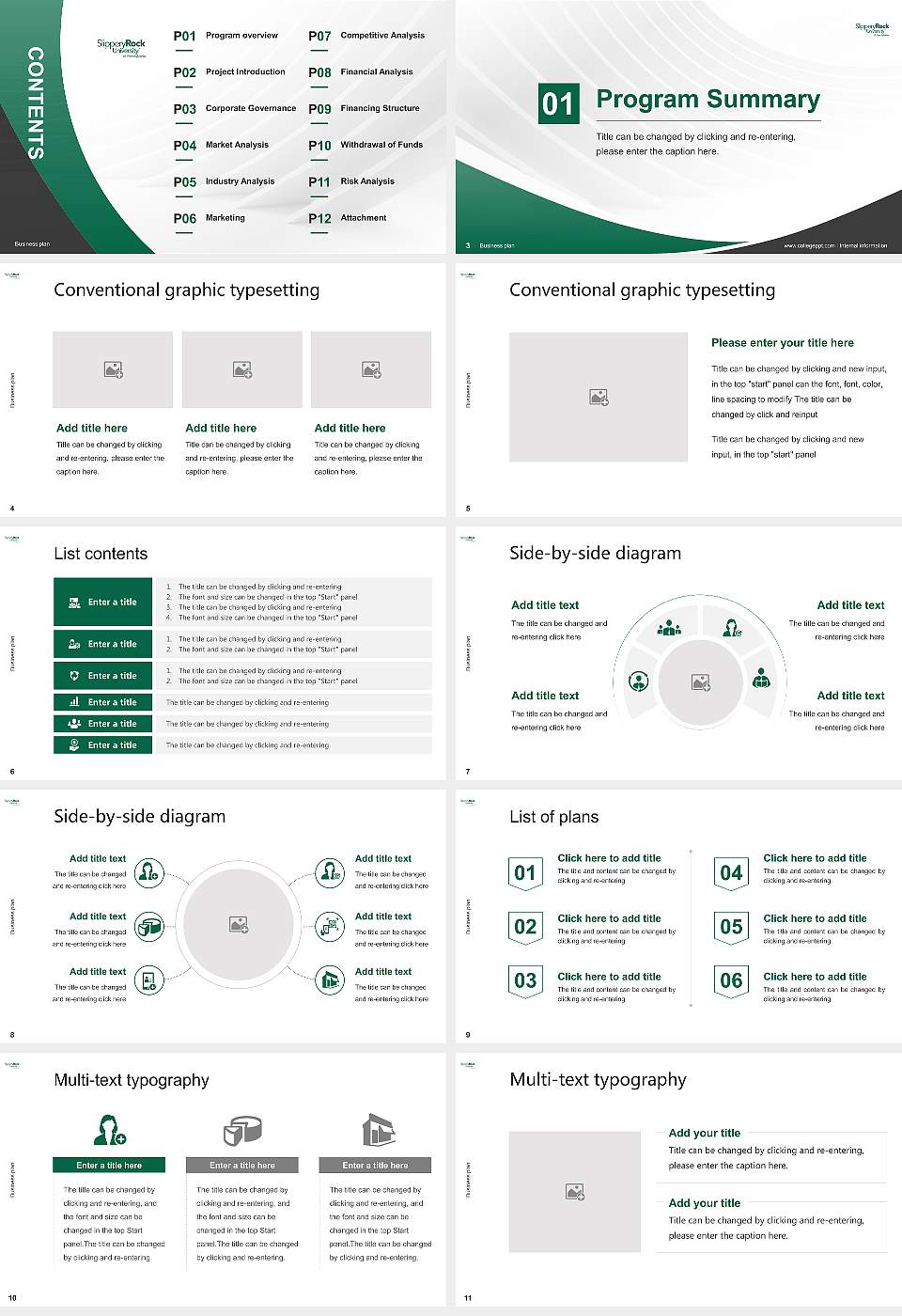 Slippery Rock University Competition/Entrepreneurship Contest PPT Template16:9 ratio PPT effect preview image2