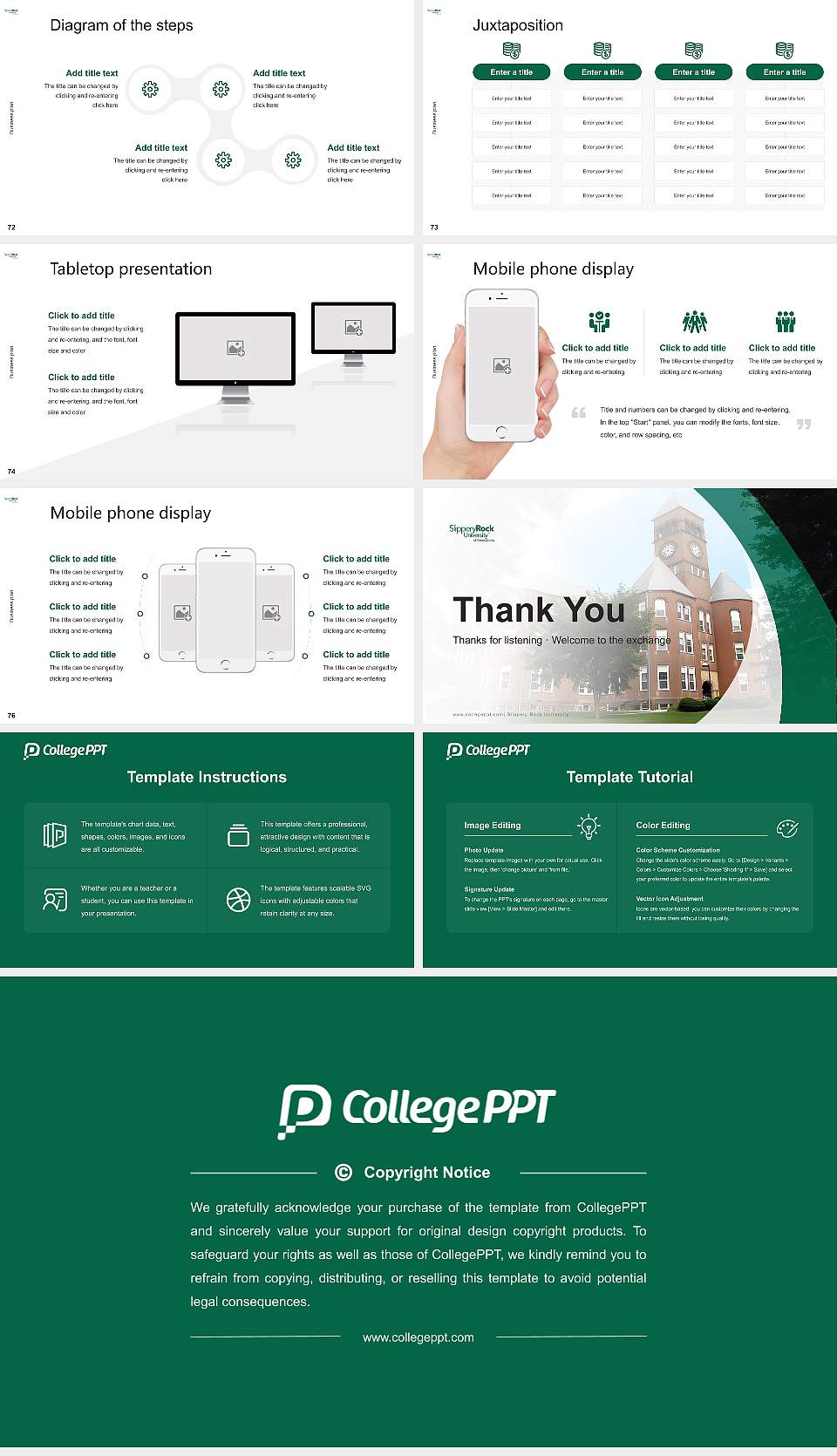 Slippery Rock University Competition/Entrepreneurship Contest PPT Template16:9 ratio PPT effect preview image9