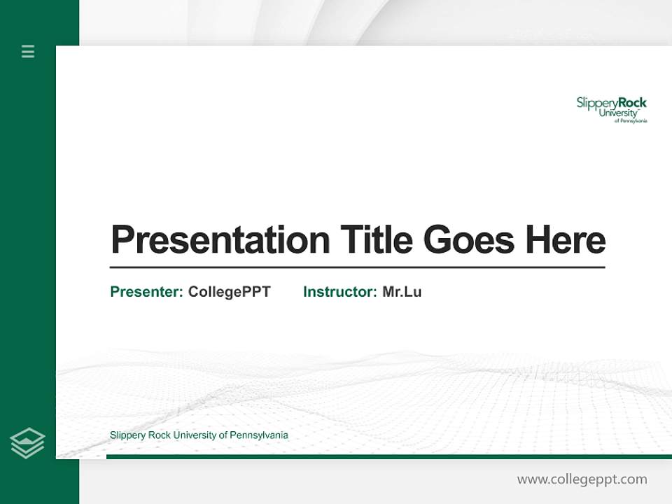 Slippery Rock University of Pennsylvania Thesis Proposal/Graduation Defense PPT Template4:3 ratio PPT effect preview image5