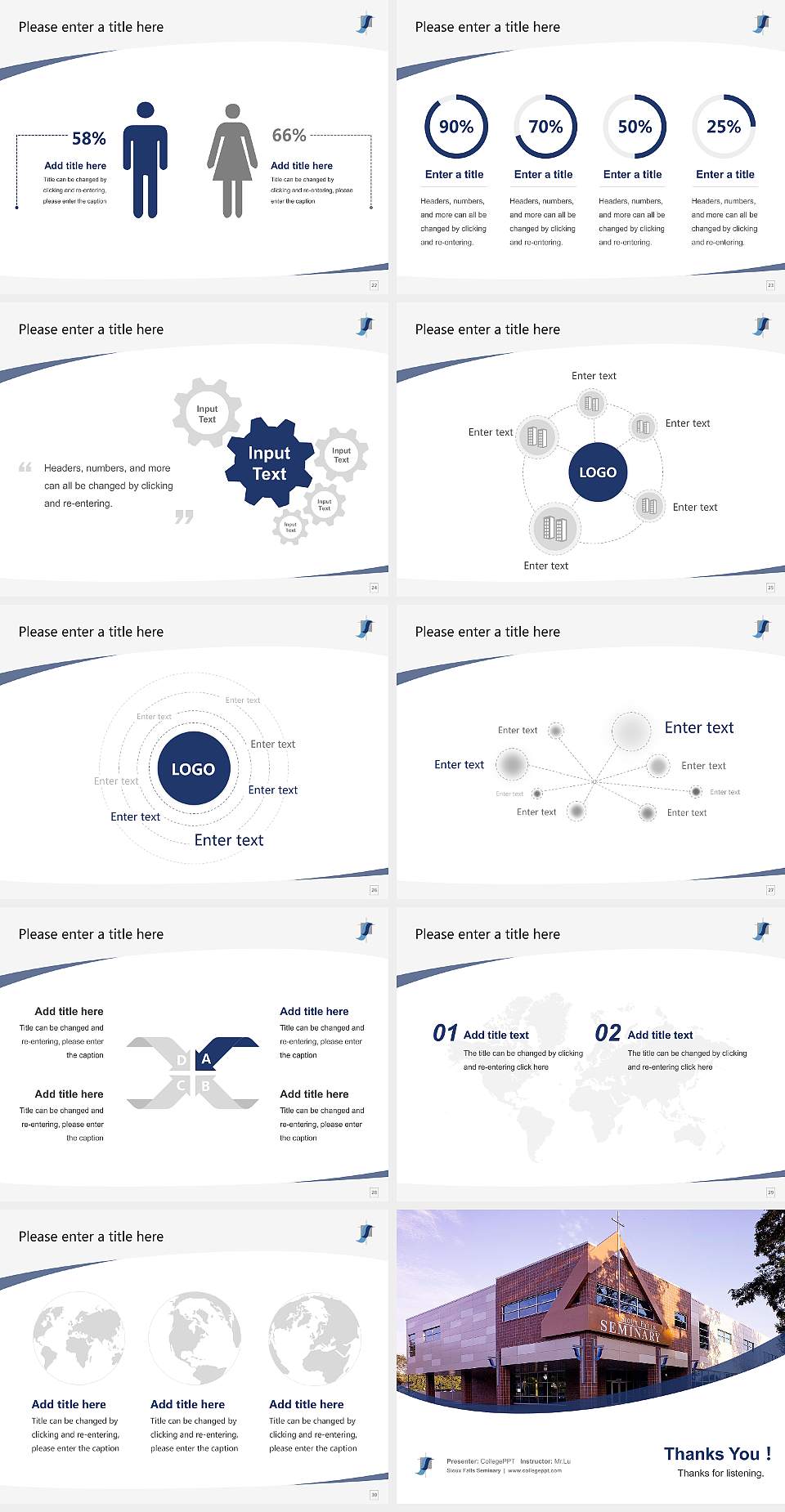 Sioux Falls Seminary Course/Courseware Creation PPT Template4:3 ratio PPT effect preview image4