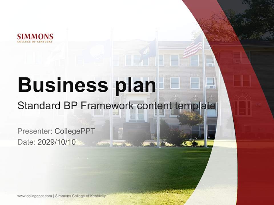 Simmons College of Kentucky Competition/Entrepreneurship Contest PPT Template4:3 ratio PPT effect preview image9