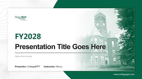Slippery Rock University Academic Presentation/Research Findings Report PPT Template