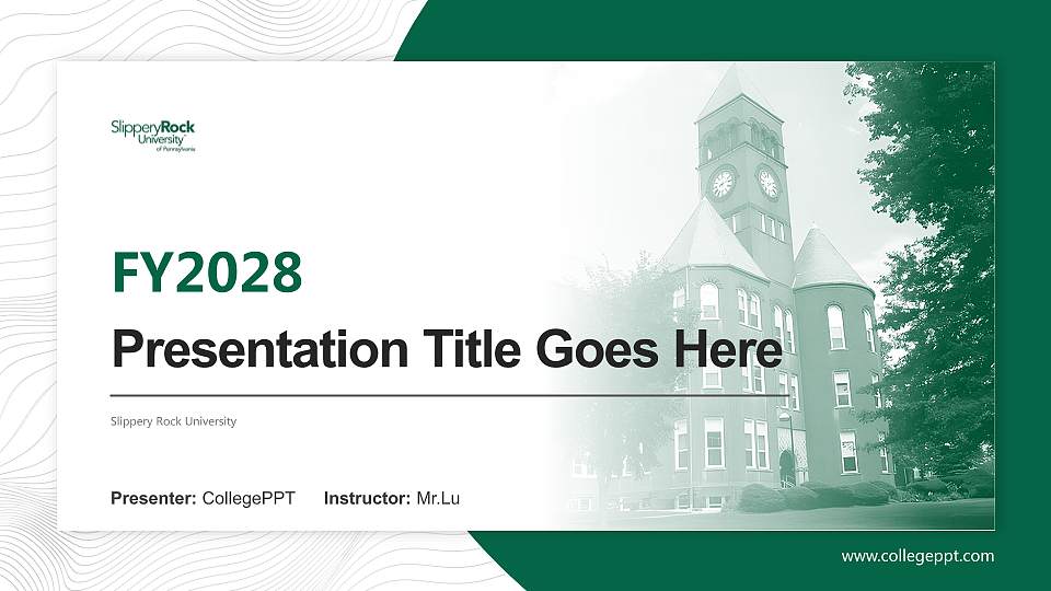 Slippery Rock University Academic Presentation/Research Findings Report PPT Template16:9 ratio PPT effect preview image
