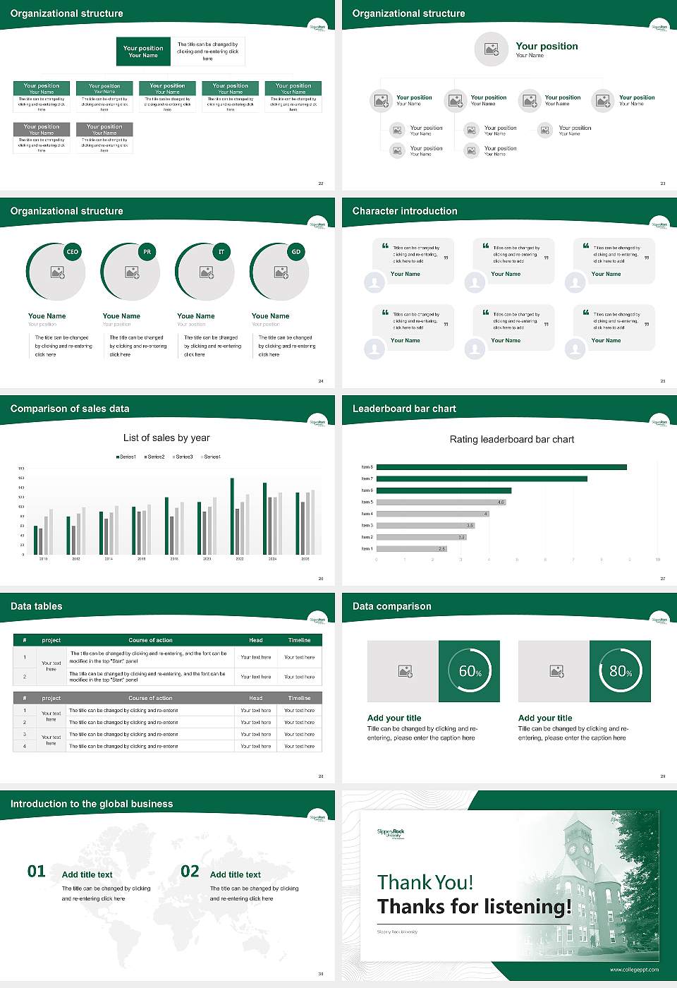 Slippery Rock University Academic Presentation/Research Findings Report PPT Template16:9 ratio PPT effect preview image4