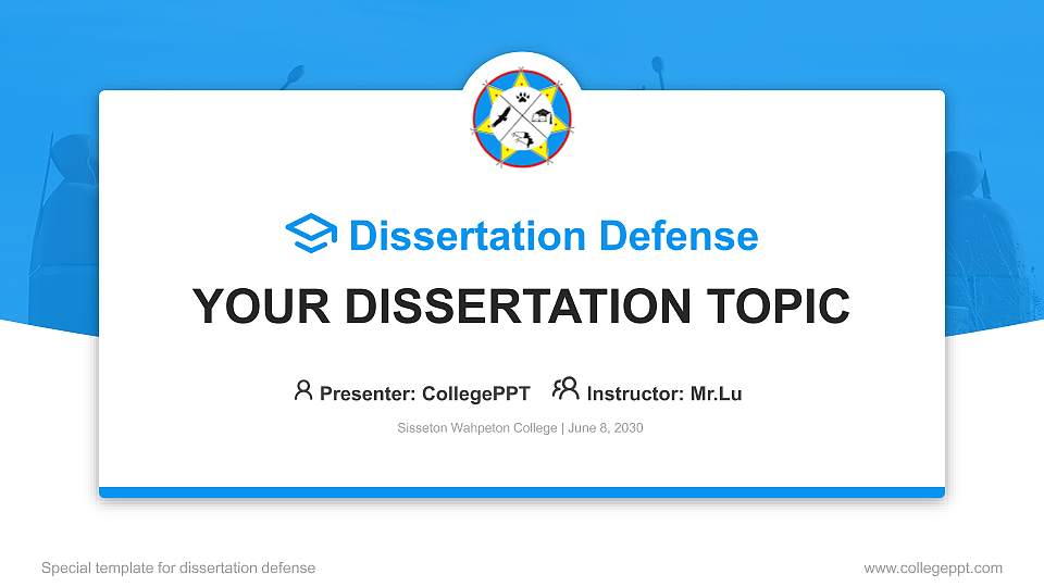 Sisseton Wahpeton College Graduation Thesis Defense PPT Template16:9 ratio PPT effect preview image