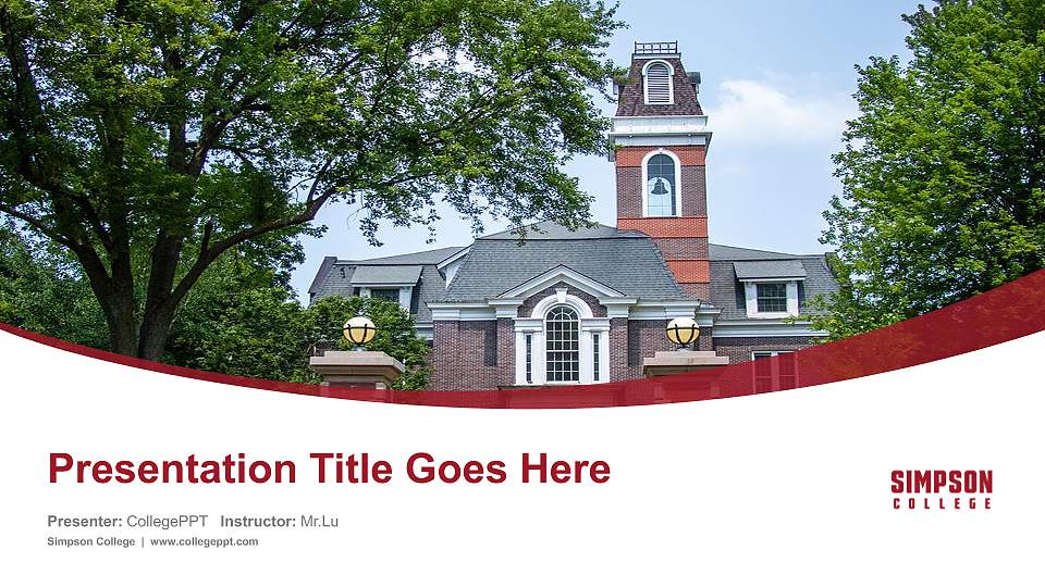 Simpson College Course/Courseware Creation PPT Template16:9 ratio PPT effect preview image