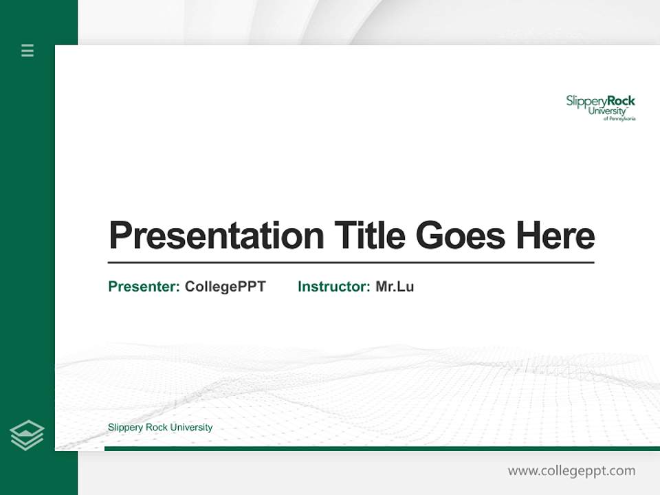 Slippery Rock University Thesis Proposal/Graduation Defense PPT Template4:3 ratio PPT effect preview image5