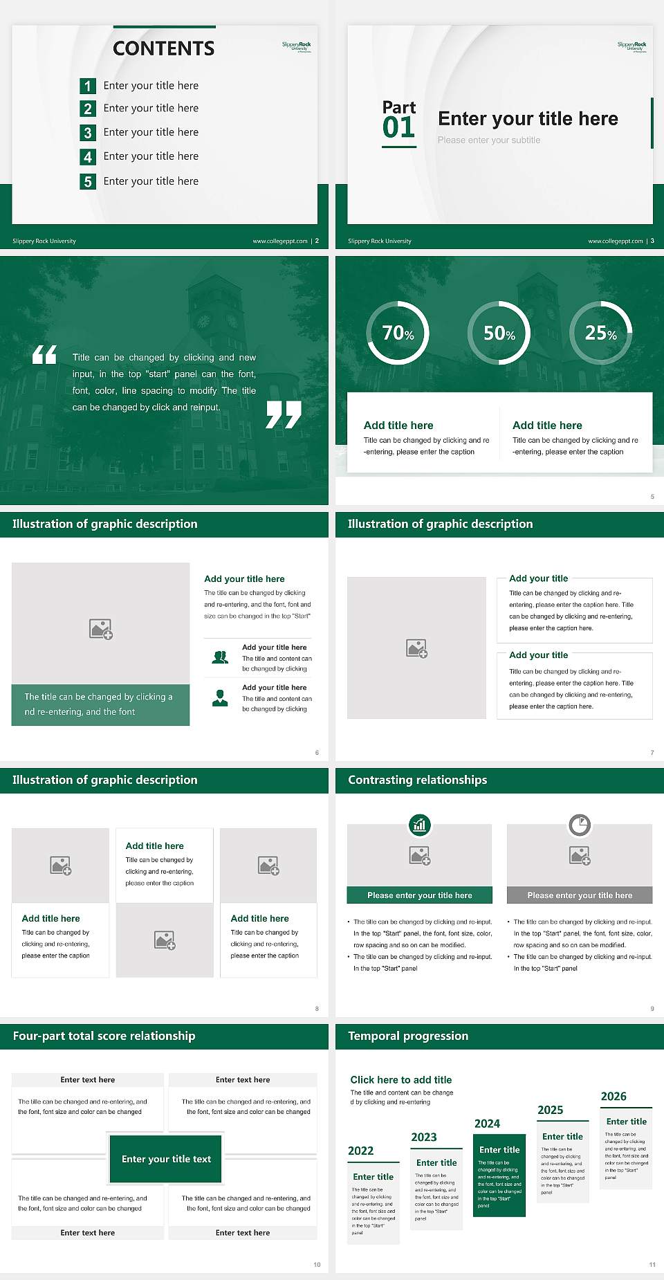 Slippery Rock University Thesis Proposal/Graduation Defense PPT Template4:3 ratio PPT effect preview image2
