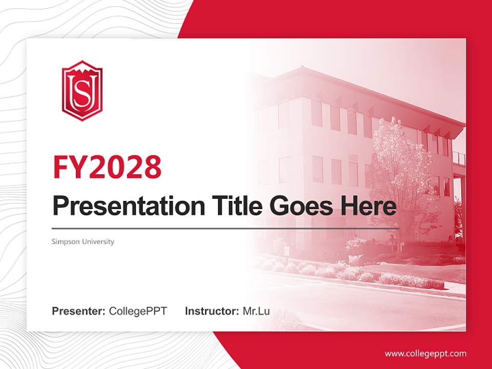 Simpson University Academic Presentation/Research Findings Report PPT Template4:3 ratio PPT effect preview image5