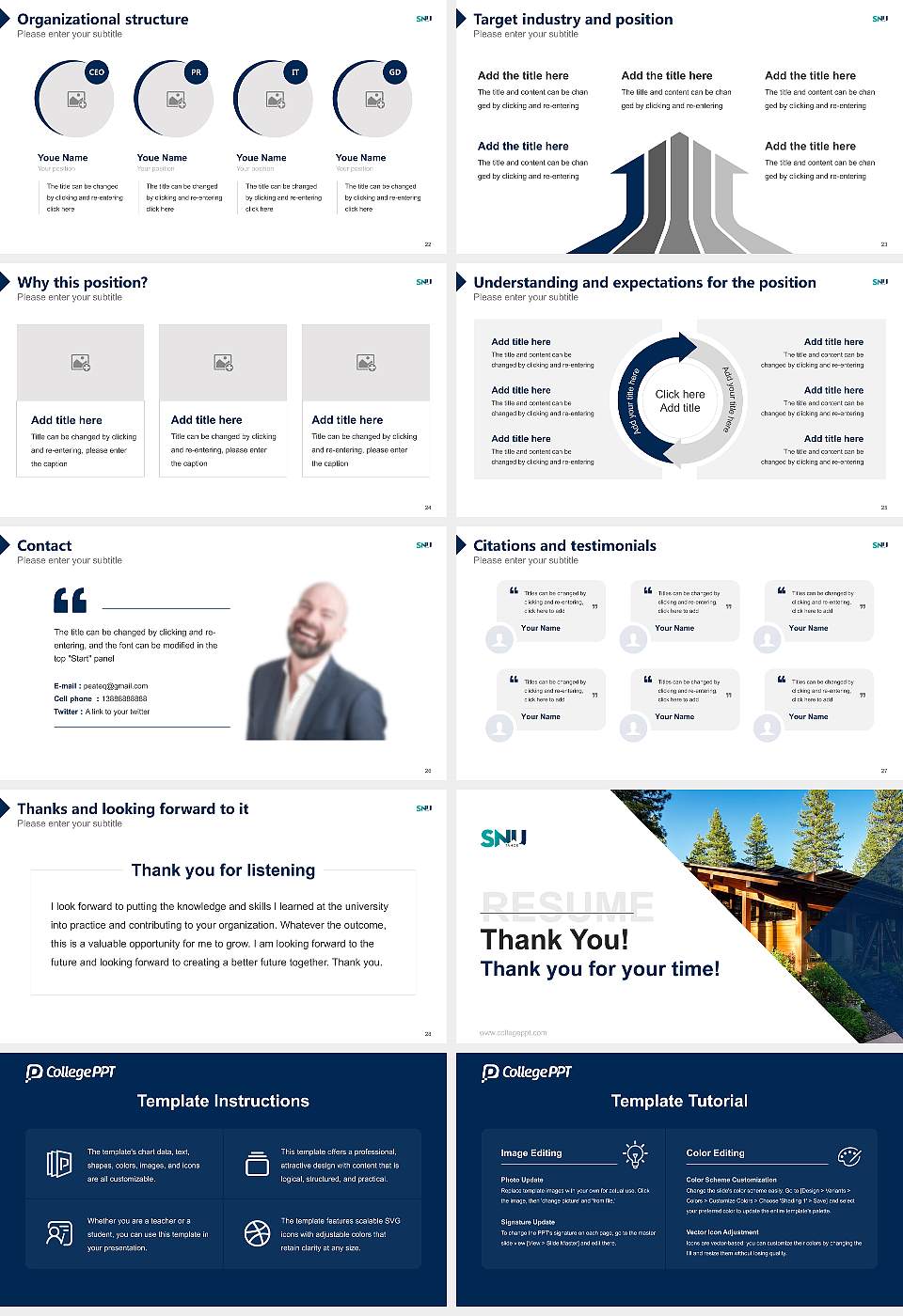 Sierra Nevada University Resume PPT Template16:9 ratio PPT effect preview image4
