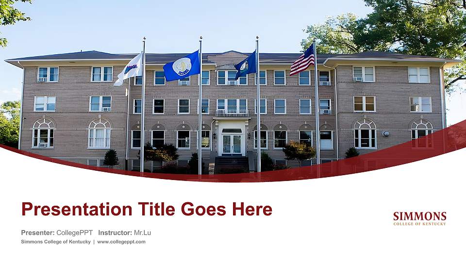 Simmons College of Kentucky Course/Courseware Creation PPT Template16:9 ratio PPT effect preview image