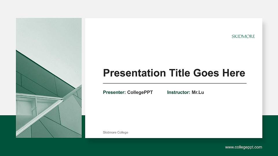 Skidmore College General Purpose PPT Template16:9 ratio PPT effect preview image