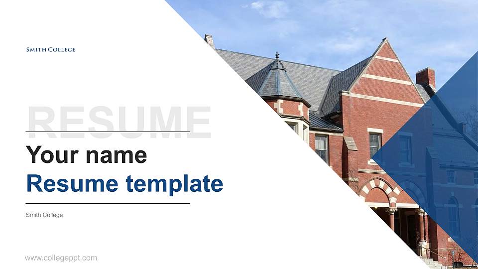 Smith College Resume PPT Template16:9 ratio PPT effect preview image