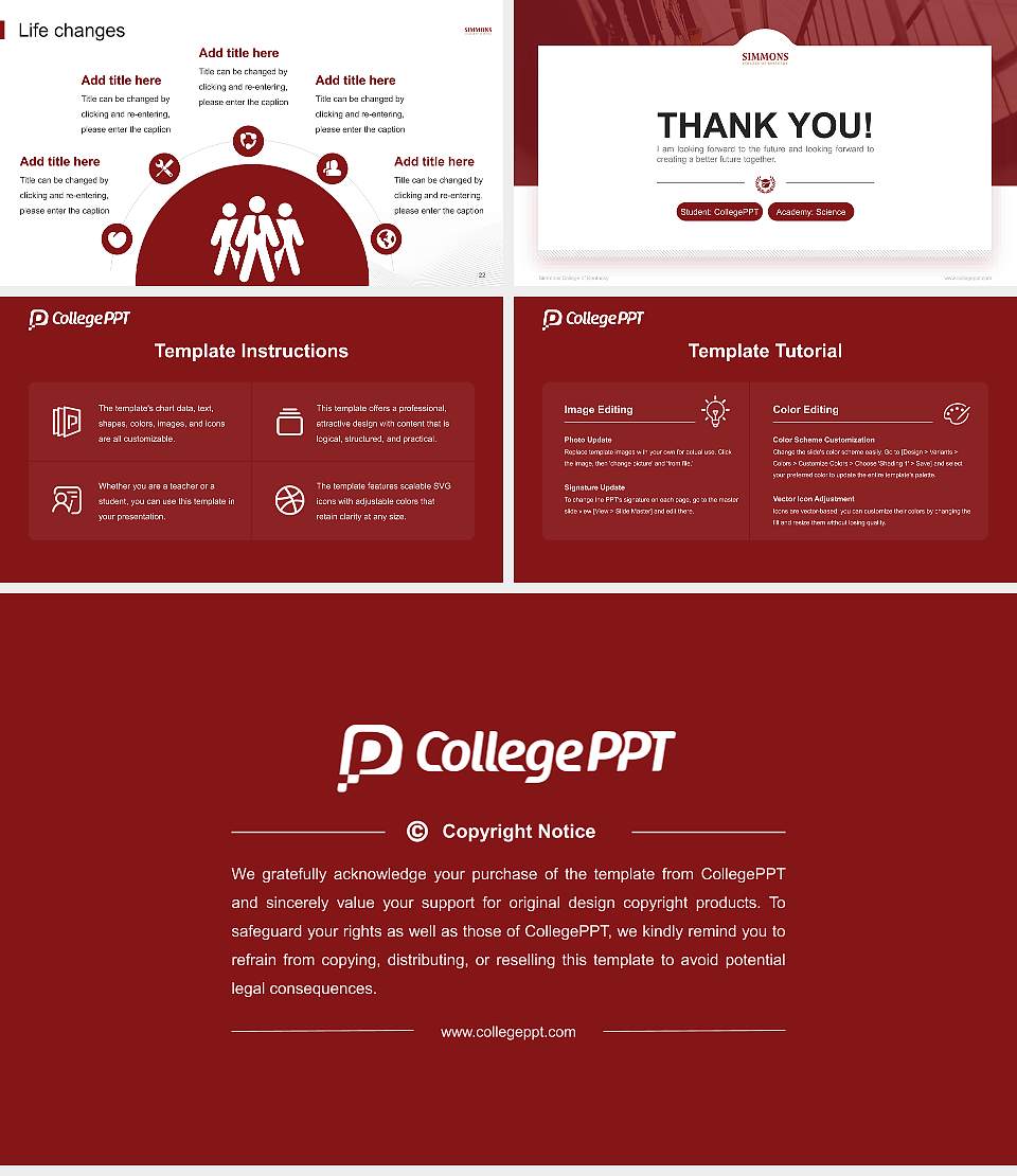 Simmons College of Kentucky National Scholarship Defense PPT Template16:9 ratio PPT effect preview image4