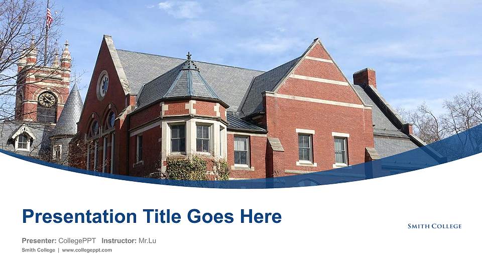 Smith College Course/Courseware Creation PPT Template16:9 ratio PPT effect preview image