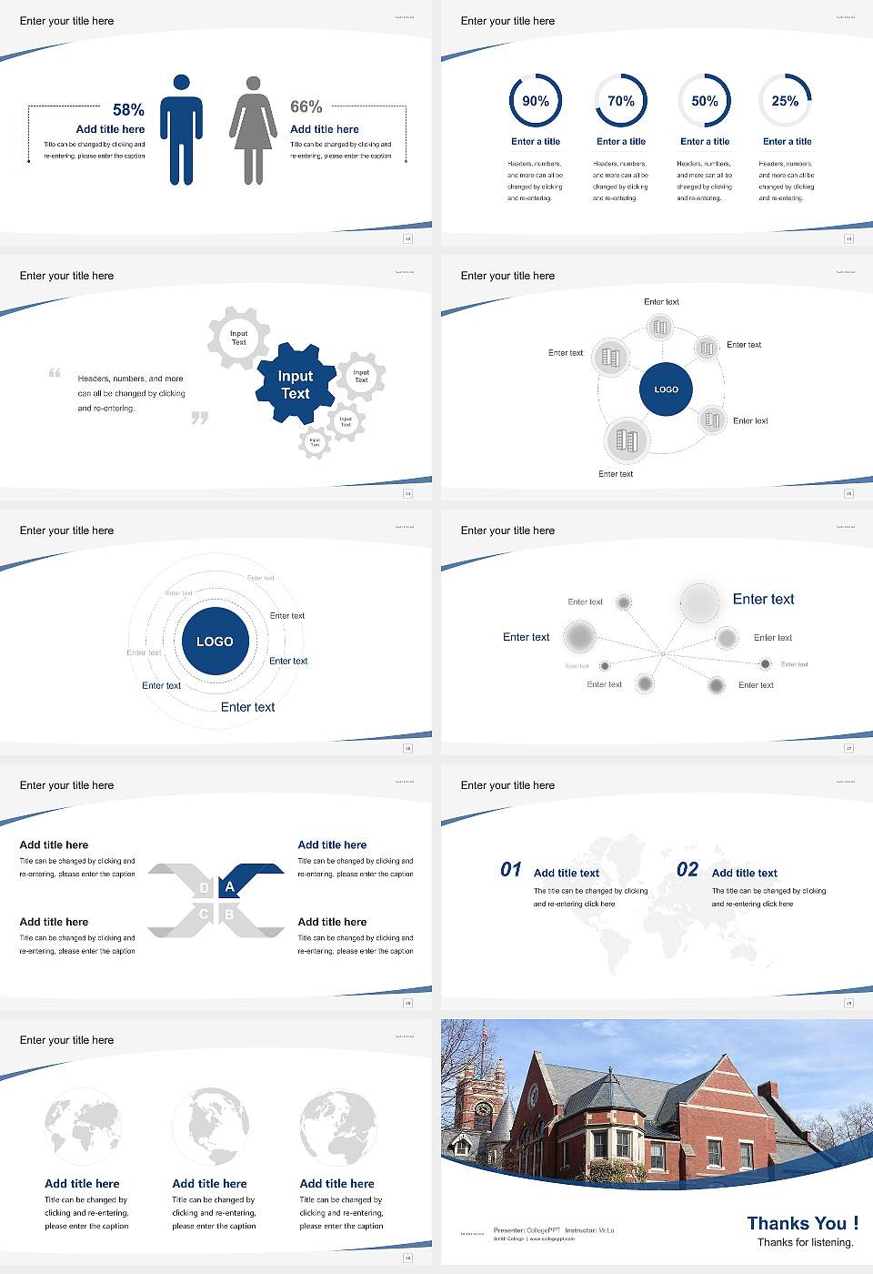 Smith College Course/Courseware Creation PPT Template16:9 ratio PPT effect preview image4