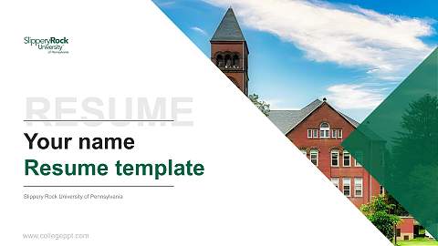 Slippery Rock University of Pennsylvania Resume PPT Template