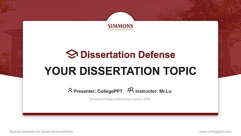 Simmons College of Kentucky Graduation Thesis Defense PPT Template