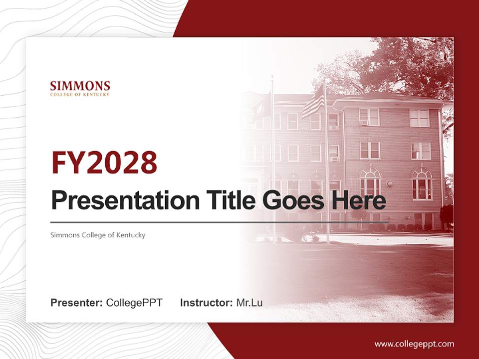 Simmons College of Kentucky Academic Presentation/Research Findings Report PPT Template4:3 ratio PPT effect preview image5