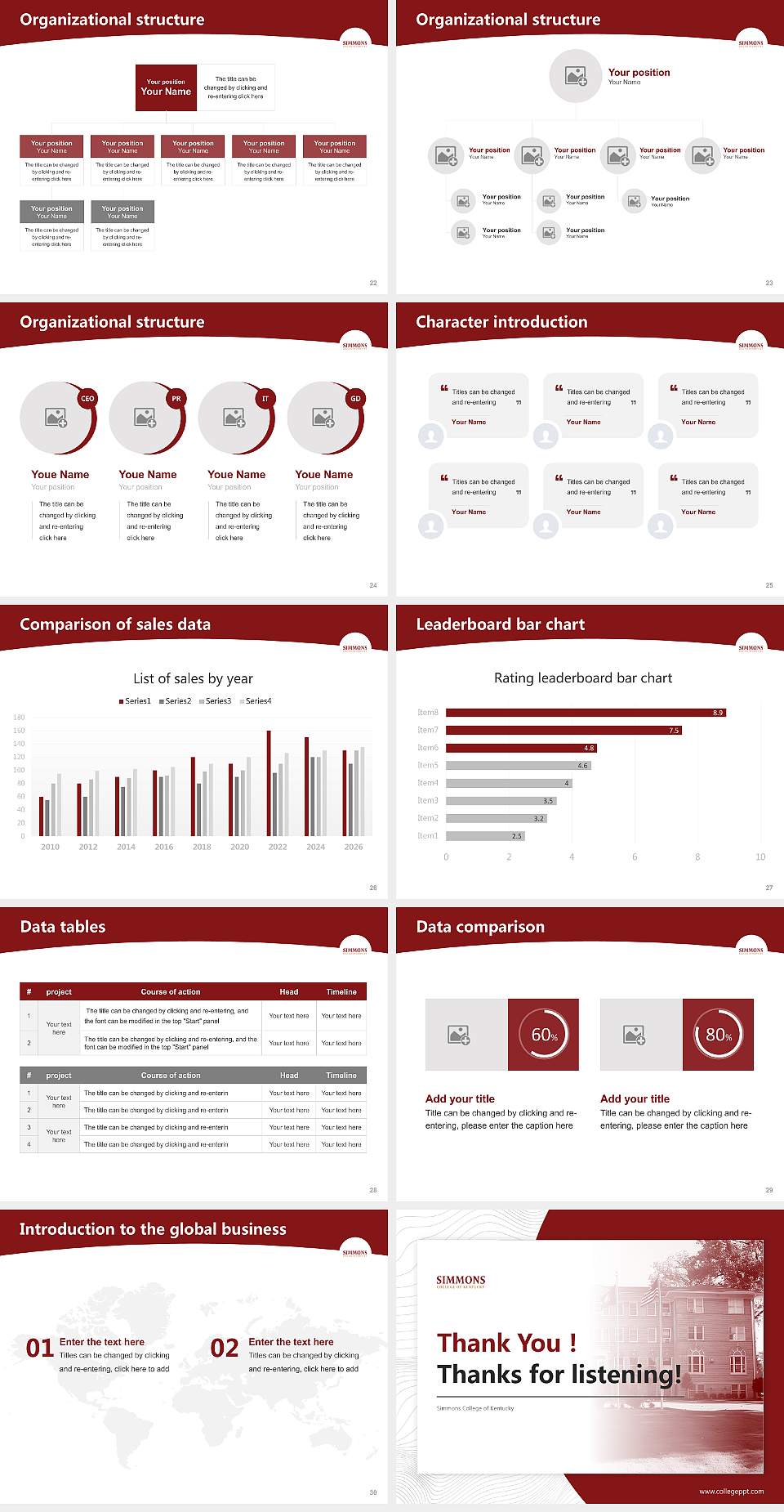 Simmons College of Kentucky Academic Presentation/Research Findings Report PPT Template4:3 ratio PPT effect preview image4